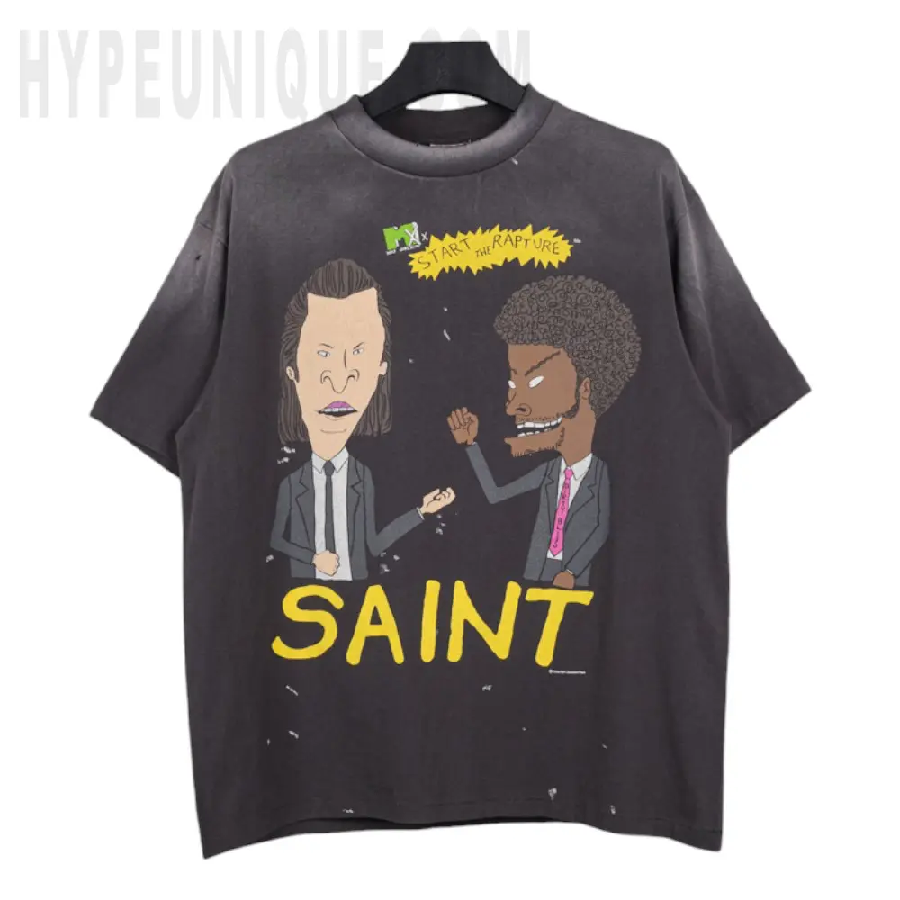 TbKicks Saint Michael Cartoon Graphic Washed T‑Shirt