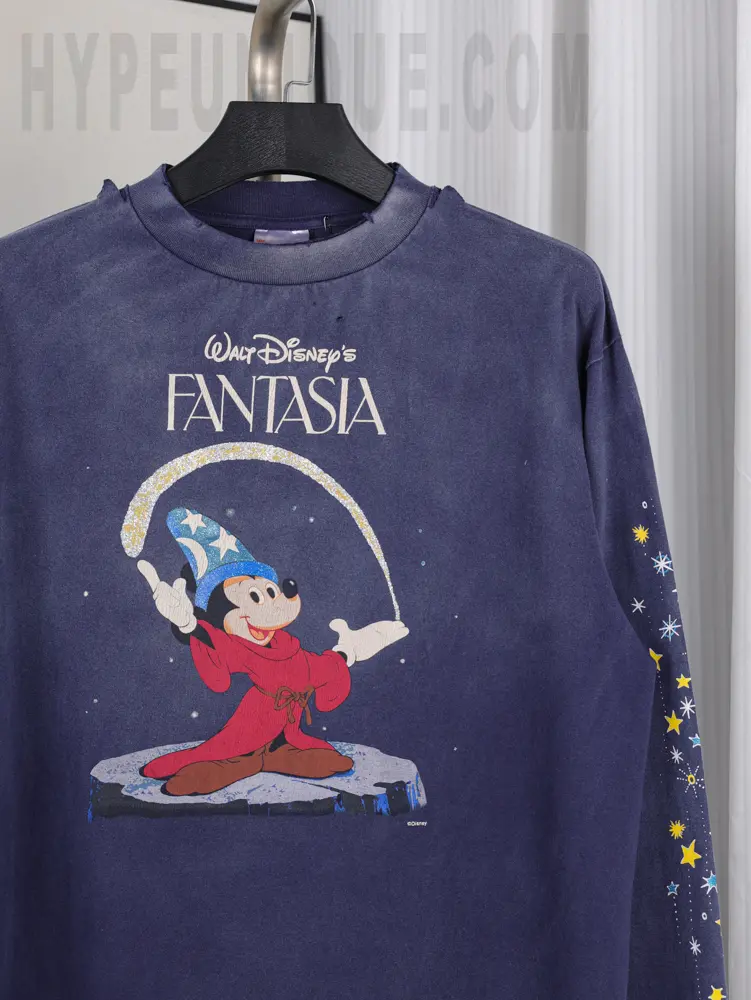 Saint Michael Disney FANTASIA DNF Long Tee T-shirt Navy