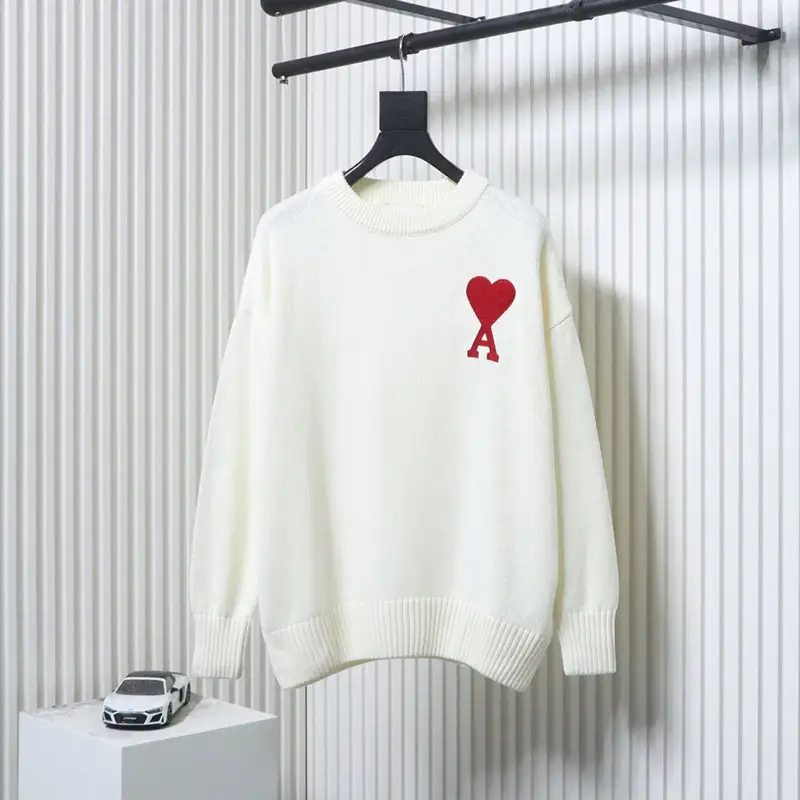 TbKicks AMI Embroidered Heart Micro-Label Crew Neck Sweater