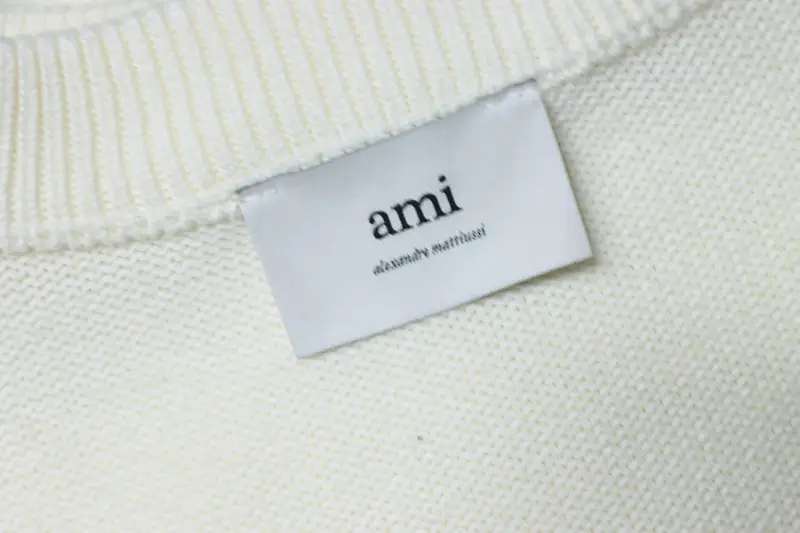 AMI Embroidered Heart Micro-Label Crew Neck Sweater