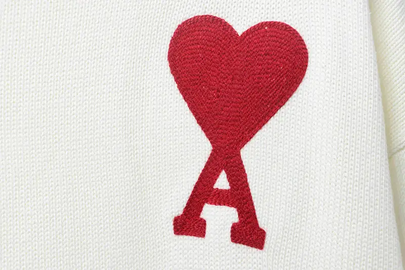 AMI Embroidered Heart Micro-Label Crew Neck Sweater