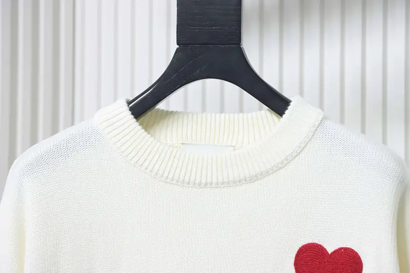 TbKicks AMI Embroidered Heart Micro-Label Crew Neck Sweater