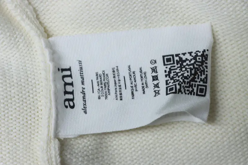 TbKicks AMI Embroidered Micro-Label Heart Cardigan Sweater