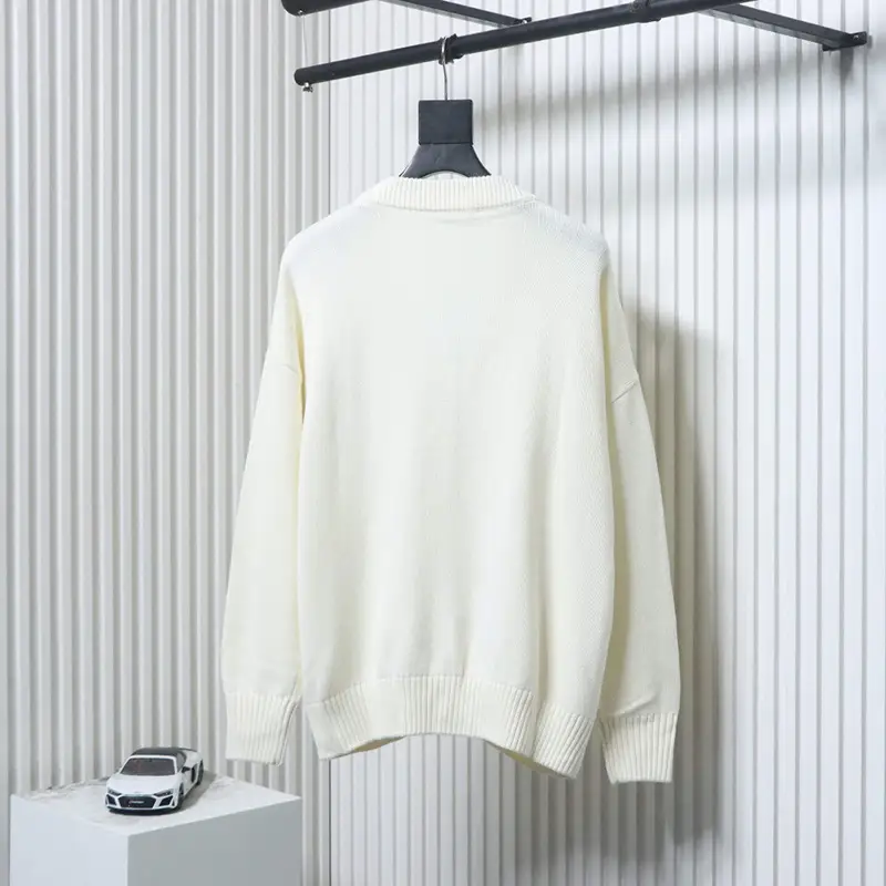 AMI Embroidered Micro-Label Heart Cardigan Sweater