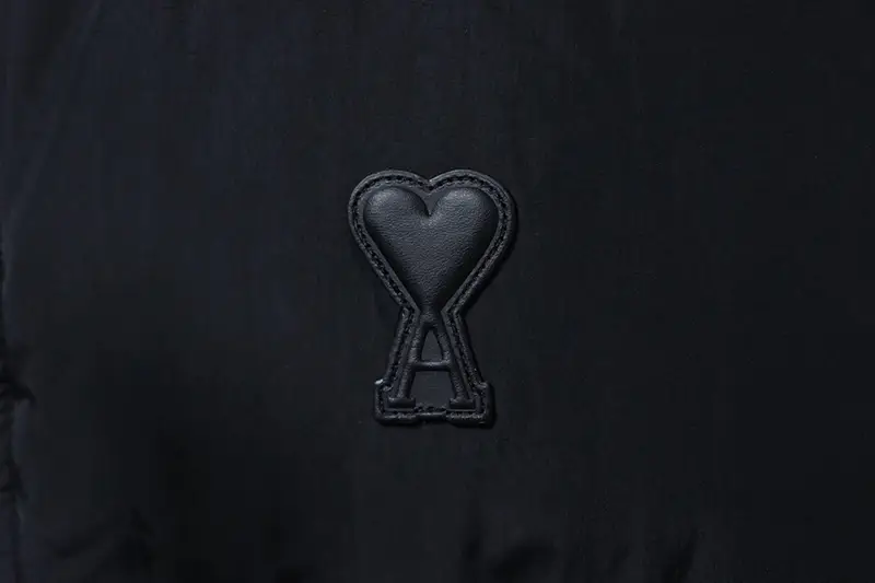 TbKicks AMI Leather Label Heart Hidden Hood Down Jacket