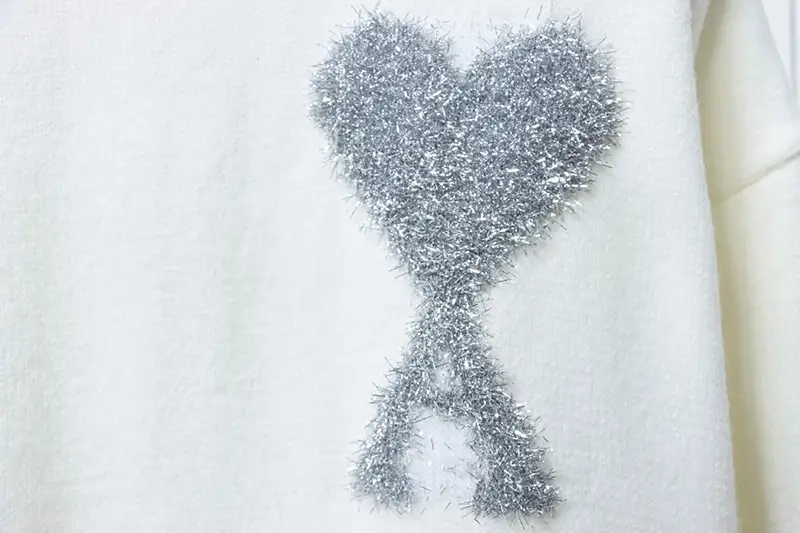 TbKicks AMI Silver Thread Heart Logo Sweater