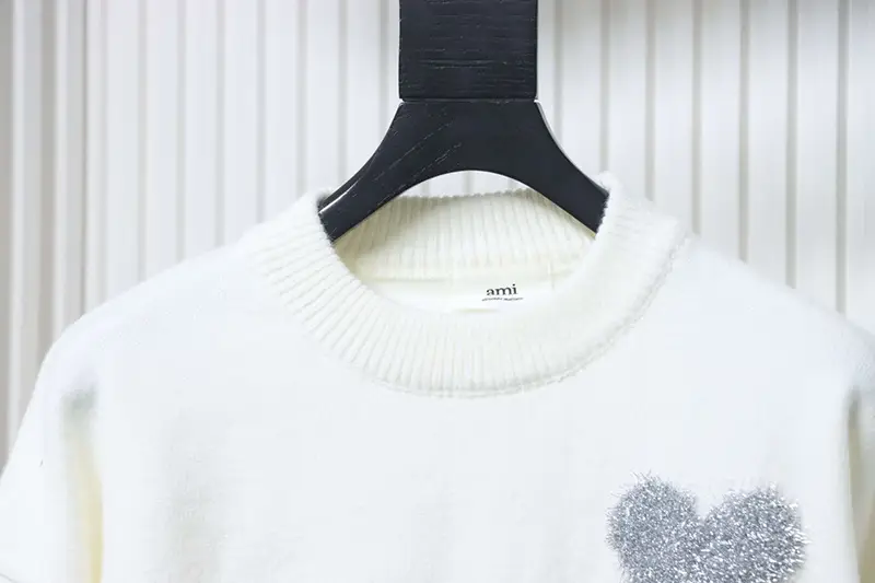 TbKicks AMI Silver Thread Heart Logo Sweater