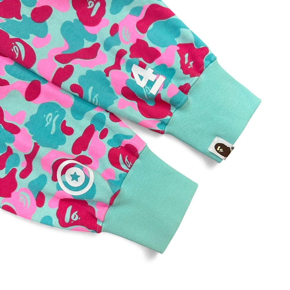 TbKicks BAPE Store Miami Shark Full Zip Hoodie Pink Blue