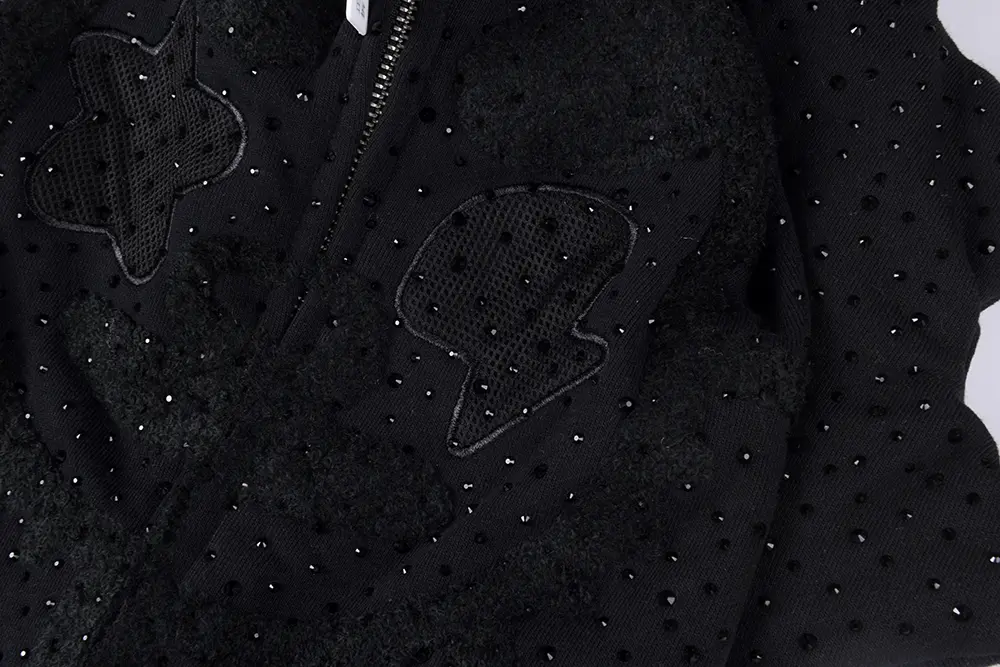 Blackout Rhinestone Hoodie (Black)