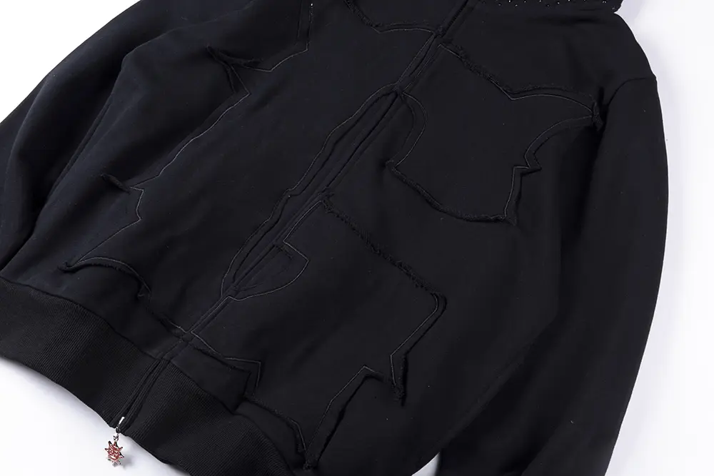 Blackout Rhinestone Hoodie (Black)