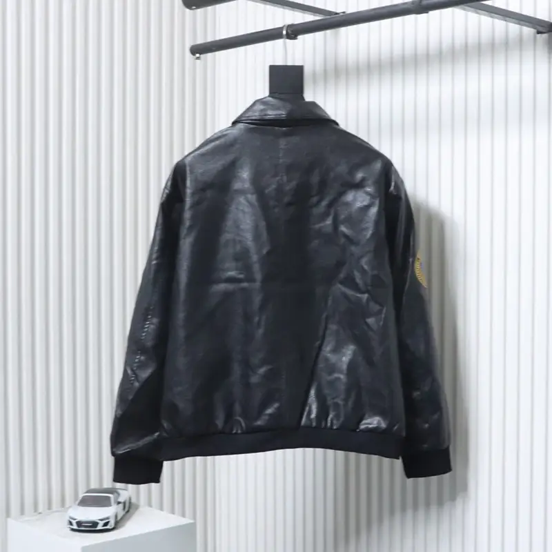 TbKicks Blcg 25FW Badge Logo Leather Jacket