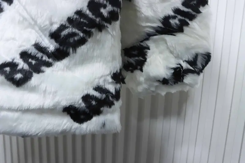 Blcg Logo Teddy Bear Short Rabbit Fur Coat