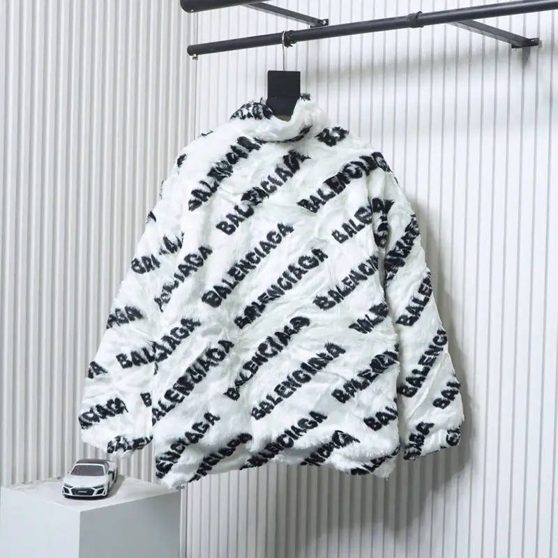 Blcg Logo Teddy Bear Short Rabbit Fur Coat