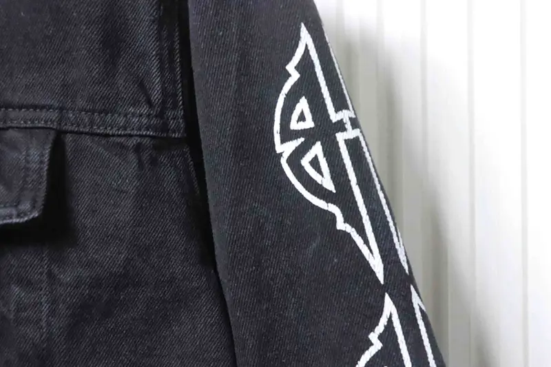 Blcg Sanskrit Eiffel Tower Logo Denim Jacket