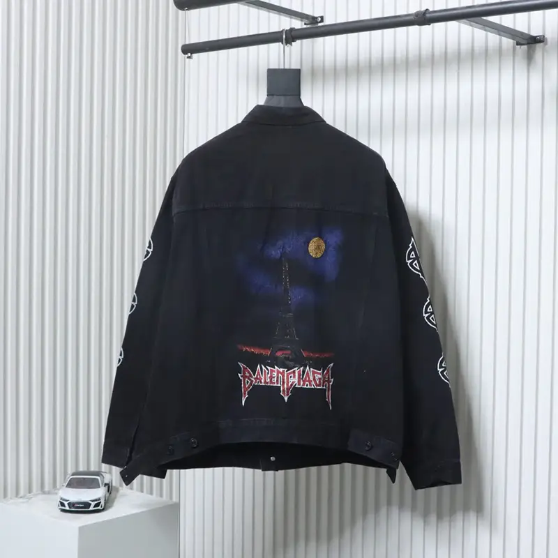 TbKicks Blcg Sanskrit Eiffel Tower Logo Denim Jacket