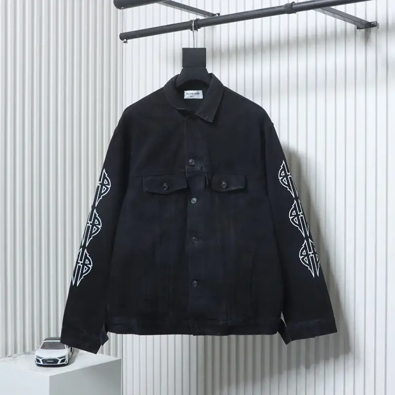 TbKicks Blcg Sanskrit Eiffel Tower Logo Denim Jacket