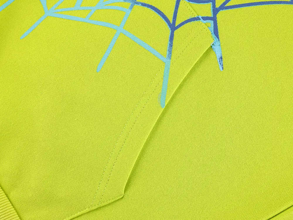 TbKicks Sp5der Og Web V2 Gradient Hoodie ‘Acid Green’