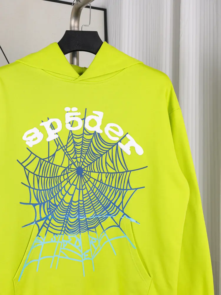 TbKicks Sp5der Og Web V2 Gradient Hoodie ‘Acid Green’
