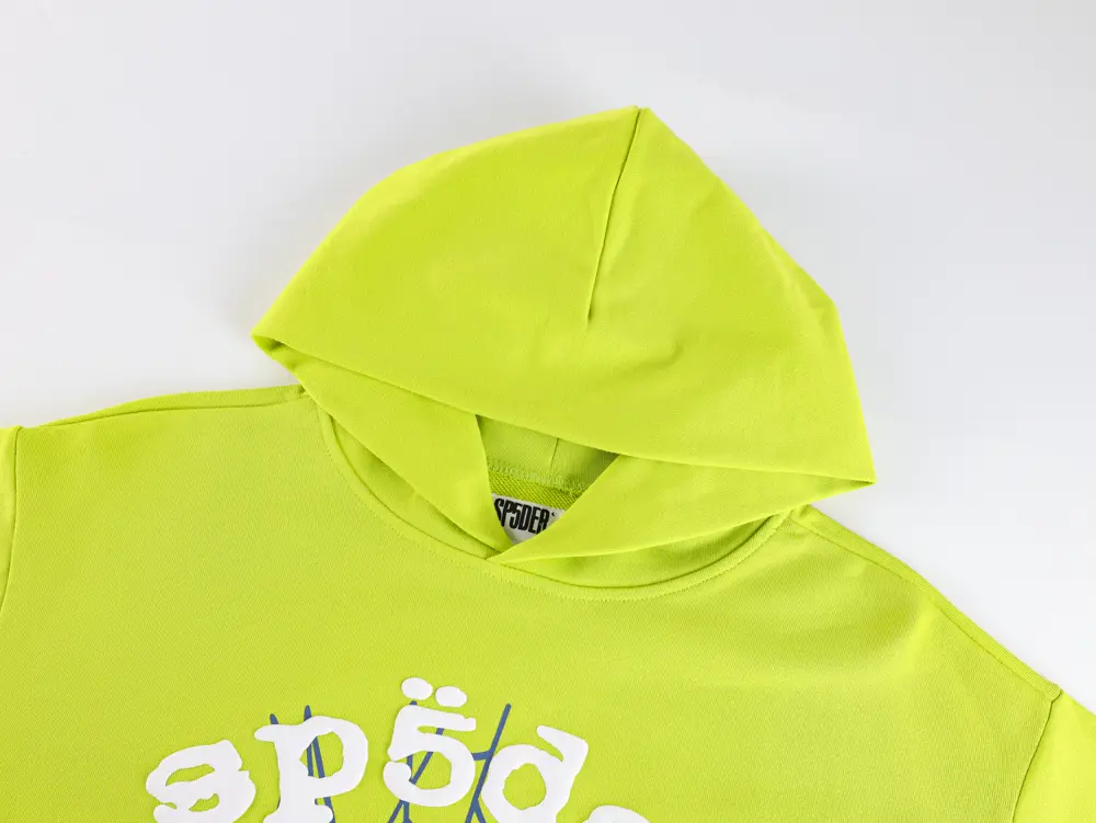 TbKicks Sp5der Og Web V2 Gradient Hoodie ‘Acid Green’
