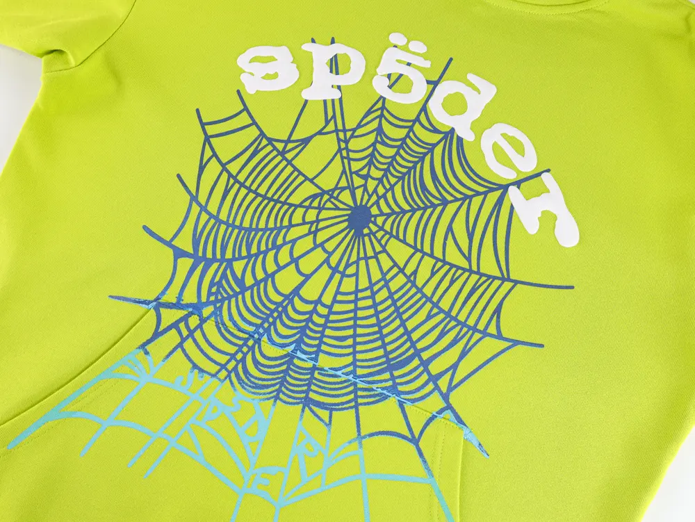 TbKicks Sp5der Og Web V2 Gradient Hoodie ‘Acid Green’