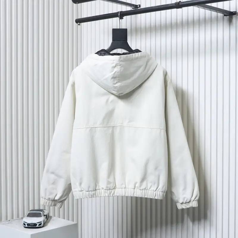 Stussy Distressed Letter Embroidered Logo Cotton Jacket