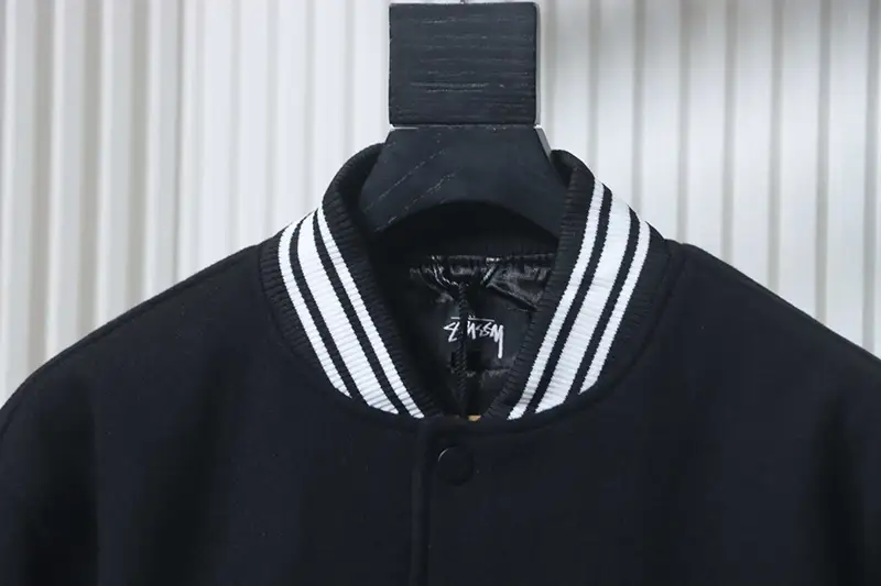 TbKicks Stussy Logo Embroidered Patchwork Baseball Jacket